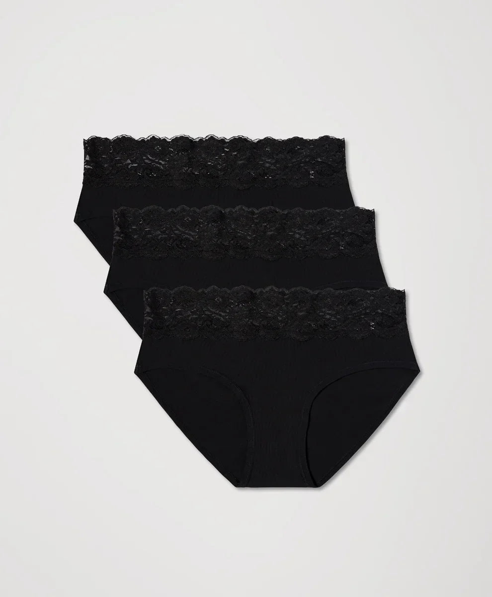 lace waist brief 3-pack