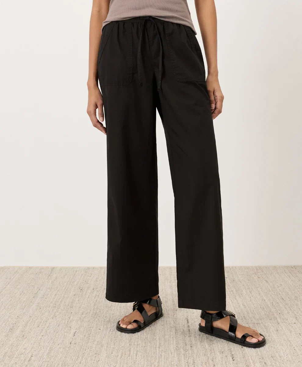 clearance stretch poplin wide leg pant